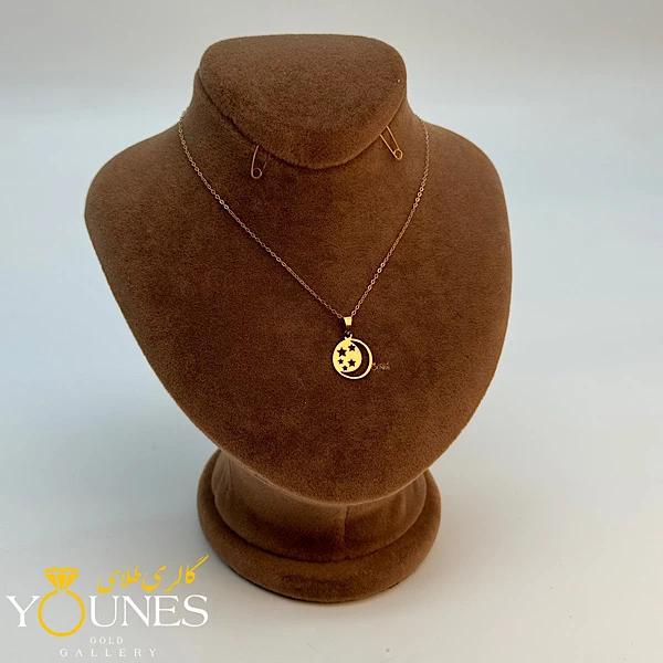 آویز ماه و ستاره طلا لیزری